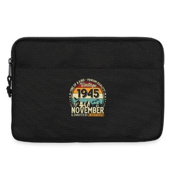80. Geburtstag Vintage November Jahrgang 1945 - Laptoptasche 13" - Schwarz - Vorne
