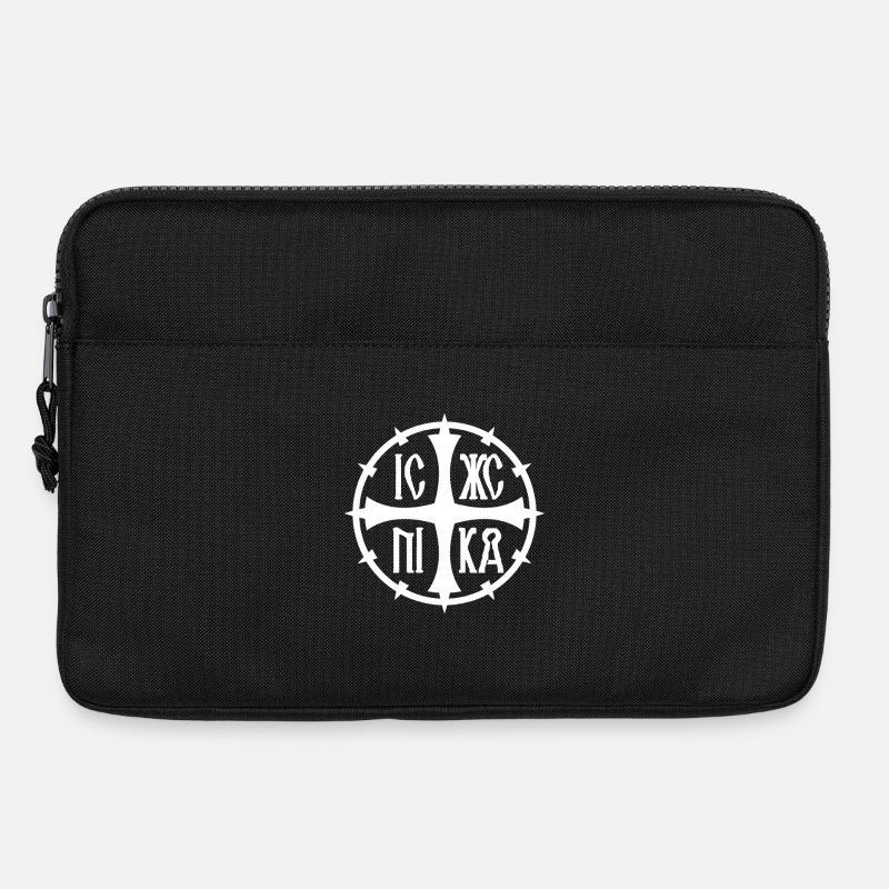 Orthodoxes Kreuzzeichen Emblem - Laptoptasche 13" - Schwarz