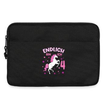 4 Jahre alt Pferd Endlich Bin Ich 4 Mädchen 4. - Laptoptasche 13" - Schwarz - Vorne