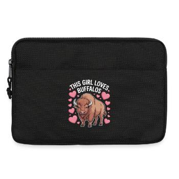 Buffalo Saying Girl Funny Buffalo Gift - Laptop bag 13" - black - Front