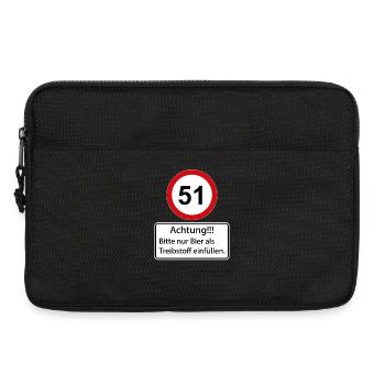 51 Attention : ne remplissez que de la bière comme carburant - Sacoche pour ordinateur portable 13 pouces - noir - Devant