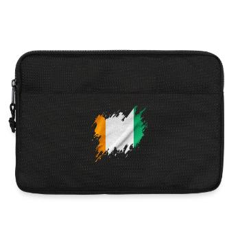 Ivory Coast flag in torn style - Laptop bag 13" - black - Front