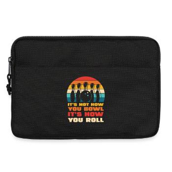 Retro Bowling Roll-Style - Laptoptasche 13" - Schwarz - Vorne