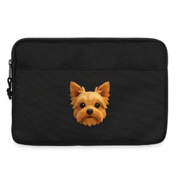 Cute Yorkshire Terrier – Polygon Dog Design - Laptop bag 13" - black - Front