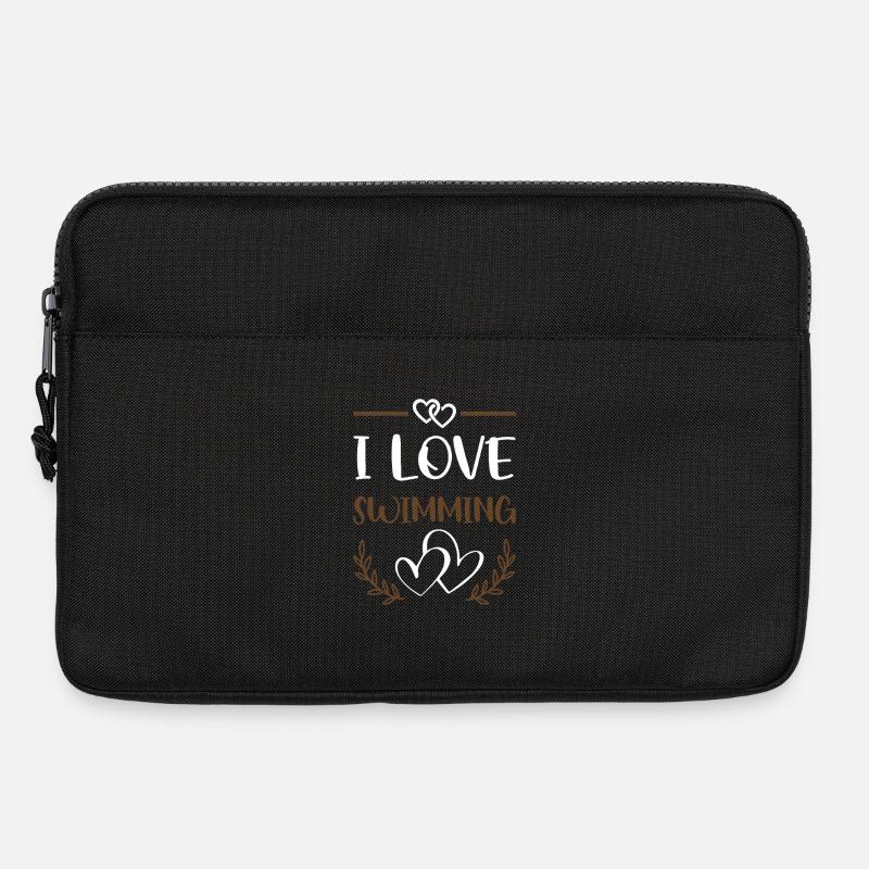 Ich liebe Schwimmen - Laptoptasche 13" - Schwarz