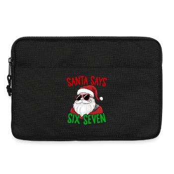 Drôle Père Noël dit six sept Noël humour Noël - Sacoche pour ordinateur portable 13 pouces - noir - Devant