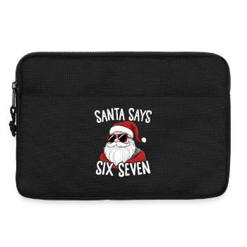 Drôle de Père Noël dit six sept Noël 6 7 Meme Noël - Sacoche pour ordinateur portable 13 pouces - noir - Devant