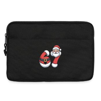 Christmas Numerals 6 and 7 with Santa - Laptop bag 13" - black - Front