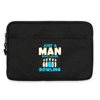 Mann der Bowling liebt Bowling Pins - Laptoptasche 13" - Schwarz - Vorne