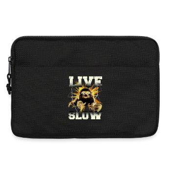 Live Slow Sloth Graphic - Laptop bag 13" - black - Front