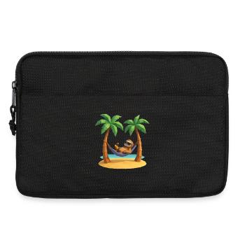 Relaxed sloth in hammock on the beach between - Laptop bag 13" - black - Front
