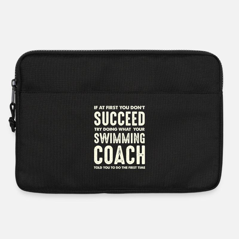 Sinnvoller Spruch Schwimmcoach Motivation - Laptoptasche 13" - Schwarz