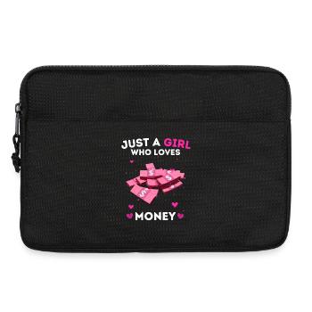 Nur ein Mädchen liebt Geld – Pink Money - Laptoptasche 13" - Schwarz - Vorne