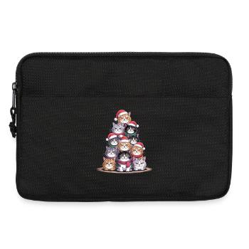 Arbre de Noël pour chats – Chat de Noël drôle - Sacoche pour ordinateur portable 13 pouces - noir - Devant
