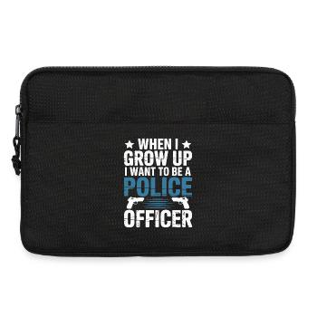 Wenn ich groß bin - Police Officer Design - Laptoptasche 13" - Schwarz - Vorne