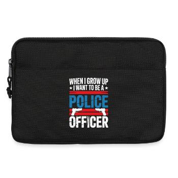 Wenn ich groß bin - Police Officer Design - Laptoptasche 13" - Schwarz - Vorne