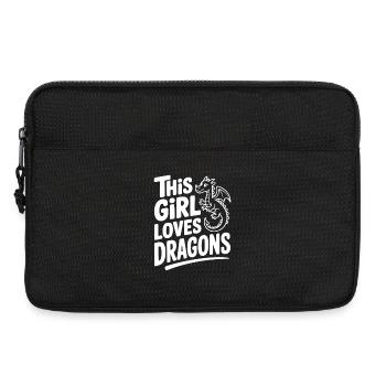 Cette fille adore les dragons - Sacoche pour ordinateur portable 13 pouces - noir - Devant