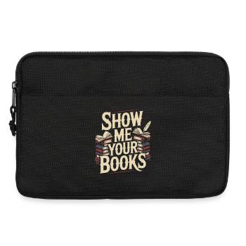Show Me Your Books Leseratte Buch Lesen Bücher - Laptoptasche 13" - Schwarz - Vorne