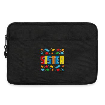 Sœur brique constructeur créatif famille bloc amant - Sacoche pour ordinateur portable 13 pouces - noir - Devant