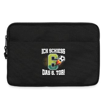 Je tire 6ème but drôle 6ème anniversaire football - Sacoche pour ordinateur portable 13 pouces - noir - Devant