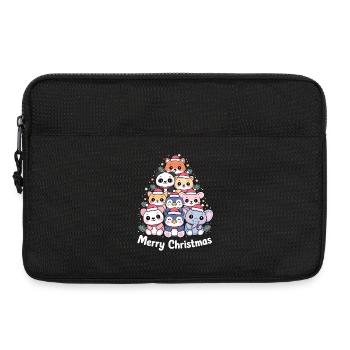 Tierischer Weihnachtsbaum – Niedliche Xmas Tiere - Laptoptasche 13" - Schwarz - Vorne
