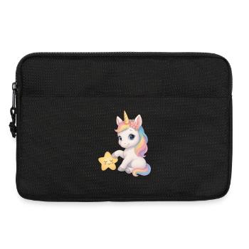 Fille arc-en-ciel Licorne Licorne - Sacoche pour ordinateur portable 13 pouces - noir - Devant