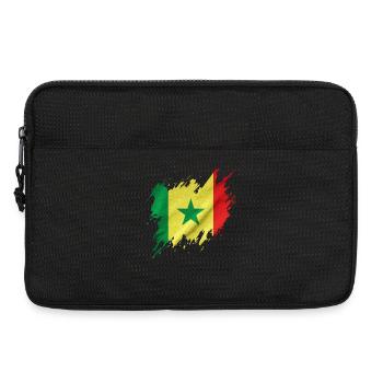 Senegal flag, torn style - Laptop bag 13" - black - Front