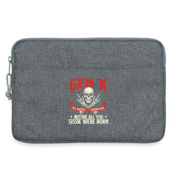 Gen X Badass Generation Rétro Nostalgie Citation - Sacoche pour ordinateur portable 13 pouces - gris chiné - Devant