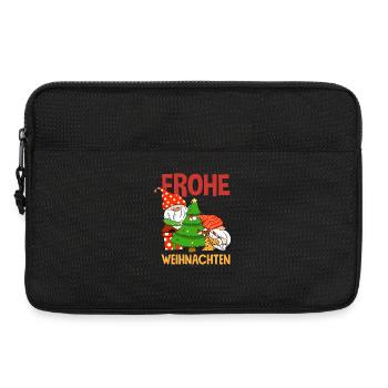Joyeux Noël Gnomes avec chapeau de Père Noël - Sacoche pour ordinateur portable 13 pouces - noir - Devant