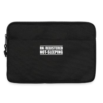 RN: Registered, Never Sleeping – Nursing Humor - Laptop bag 13" - black - Front