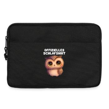Kuschelige NachtEule Schlafshirt - Laptoptasche 13" - Schwarz - Vorne