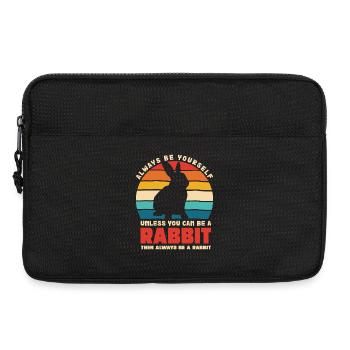 Retro Hasen Spruch Sei Du Selbst - Laptoptasche 13" - Schwarz - Vorne