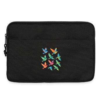 Troupeau coloré d’oiseaux à l’aquarelle - Sacoche pour ordinateur portable 13 pouces - noir - Devant