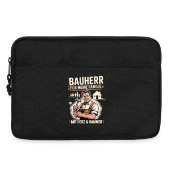 Bauherr Für Familie mit Herz & Hammer - Laptoptasche 13" - Schwarz - Vorne