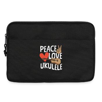 Peace Ukulele Instrument Uke - Laptoptasche 13" - Schwarz - Vorne