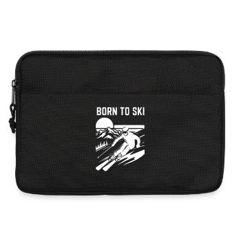 Skiing Born To Ski Design Skier - Sacoche pour ordinateur portable 13 pouces - noir - Devant