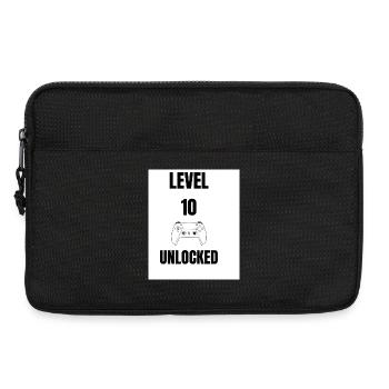 Level 10 Unlocked - Birthday T-Shirt Gamer - Laptop bag 13" - black - Front