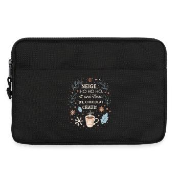Neige Ho Ho Ho et Chocolat Chaud - Sacoche pour ordinateur portable 13 pouces - noir - Devant