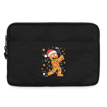 Golf Christmas Shirt with Gingerbread Man - Laptop bag 13" - black - Front