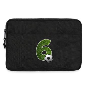 NR. 6 NUMMER 6 FUßBALL 6. GEBURTSTAG - Laptoptasche 13" - Schwarz - Vorne