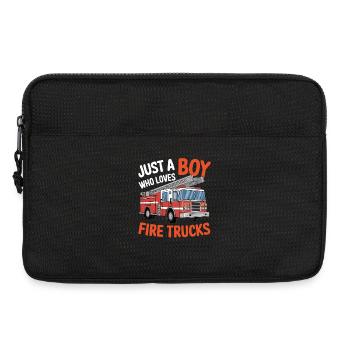 Just a boy who loves fire trucks - Laptop bag 13" - black - Front