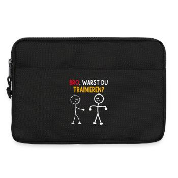 Strichmännchen WARST DU TRAINIEREN LUSTIG - Laptoptasche 13" - Schwarz - Vorne
