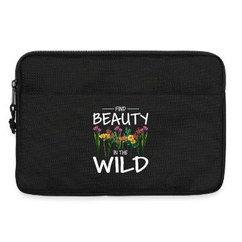 Find Beauty in the Wild Flowers - Laptop bag 13" - black - Front
