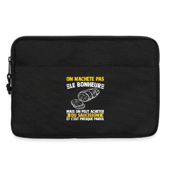 Saucisson Humour Bonheur Cadeau Apéro Bon Vivant - Sacoche pour ordinateur portable 13 pouces - noir - Devant