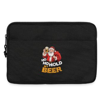 Le Père Noël avec de la bière en disant Ho Ho Hold my Beer - Sacoche pour ordinateur portable 13 pouces - noir - Devant