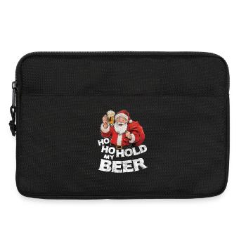 Le Père Noël avec de la bière en disant Ho Ho Hold my Beer - Sacoche pour ordinateur portable 13 pouces - noir - Devant