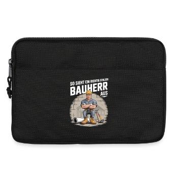 Proud builder with helmet & tools - Laptop bag 13" - black - Front