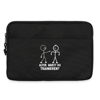 Strichmännchen WARST DU TRAINIEREN LUSTIG - Laptoptasche 13" - Schwarz - Vorne