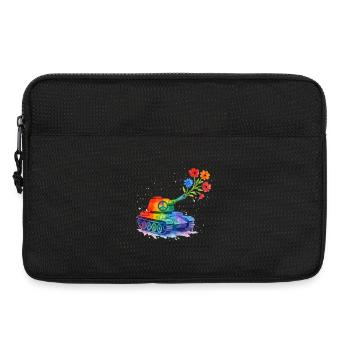 Regenbogen Panzer Peace – Watercolor Antikrieg - Laptoptasche 13" - Schwarz - Vorne