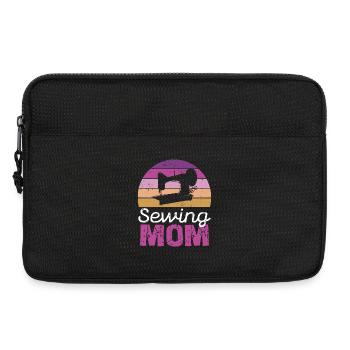 Sewing Mom Retro Circle - Laptop bag 13" - black - Front